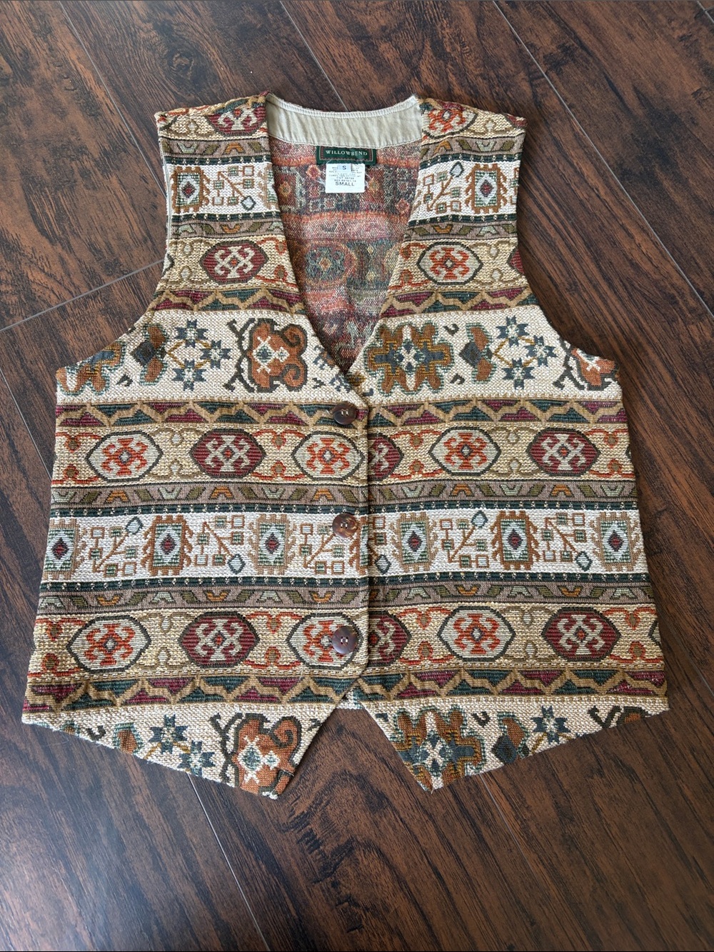 Patterned button-front vest